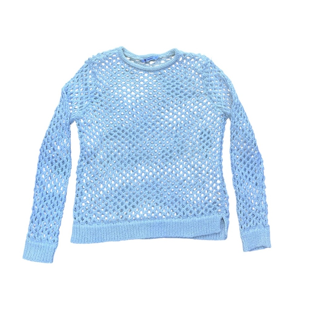 Alexander Wang White Open-Knit Crewneck Sweater